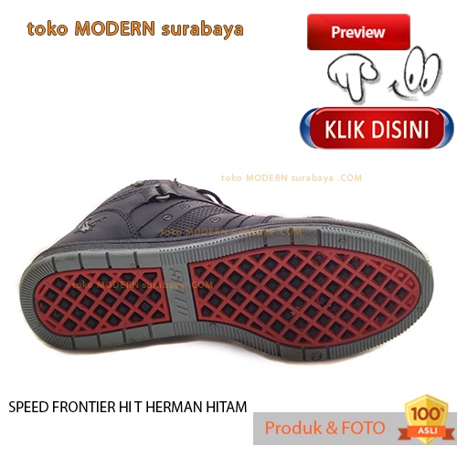 Sepatu anak sekolah kets boots casual tali SPEED FRONTIER HI T HERMAN HITAM