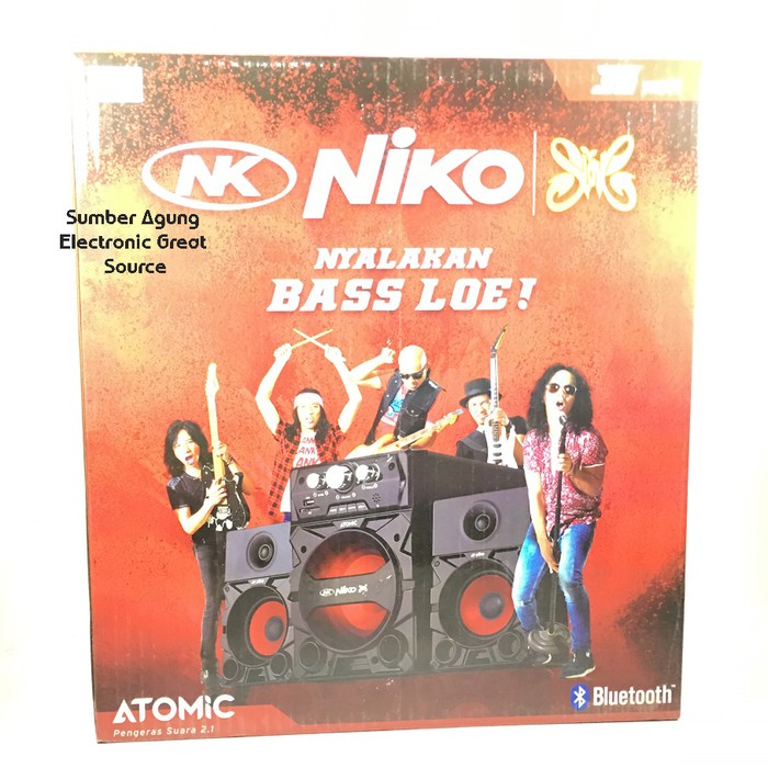 Speaker 2.1 Atomic Merk Niko Speaker Aktif 35W Bass Bluetooth MP3 Leng