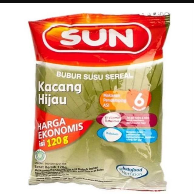 Sun bubur bayi rasa kacang hijau 120grm