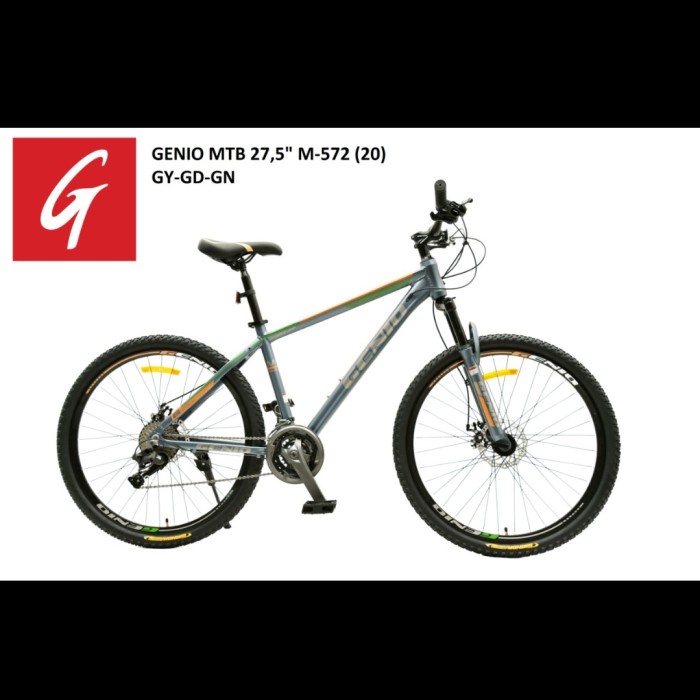 Sepeda Gunung MTB 27.5 Inch Genio M-572 Alloy - GY-GD-GN