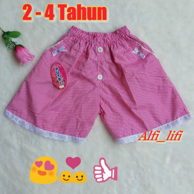  CELANA  PENDEK  ANAK  PEREMPUAN CELANA  MOTIF GARIS MURAH 2  