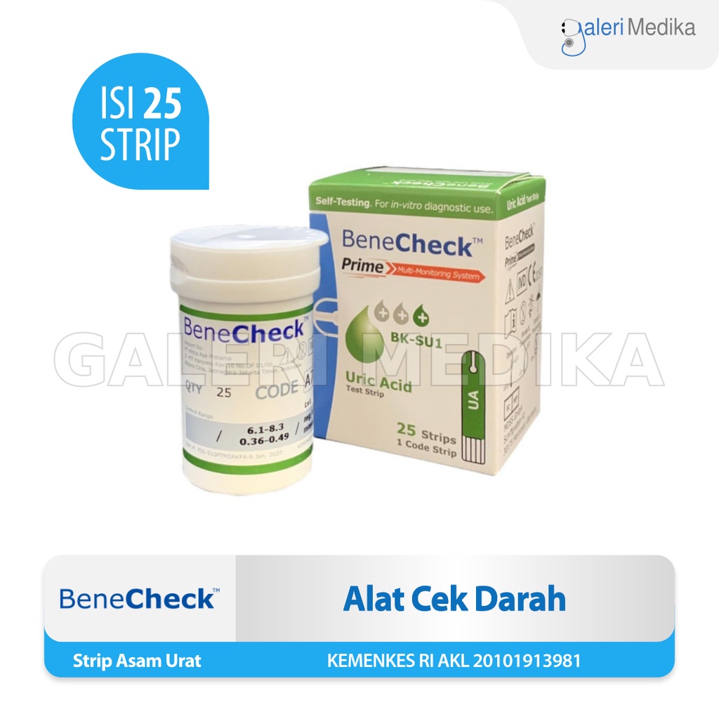 Benecheck Prime - Test Strip Asam Urat / BeneCheck PRIME Test Strip Uri Acid