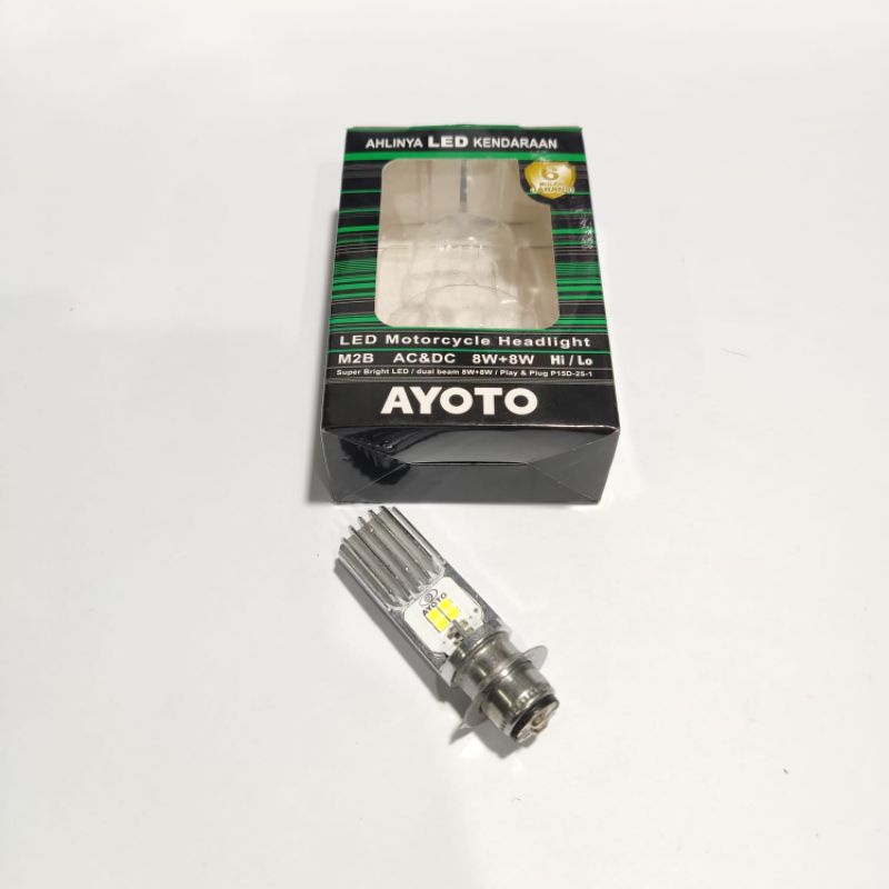 Lampu depan LED Ayoto H6 bebek Dan matic led headlamp original 8led