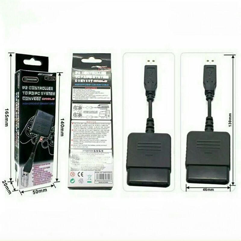 CONVERTER / CONVERTOR SINGLE HITAM STIK PS2 TO PS3 / PC / LAPTOP PLAYSTATION 2.