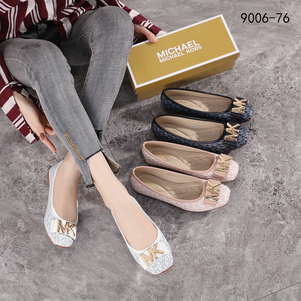 SHOES Signature Logo Bow Ballerinas Flat Shoes #9006-76