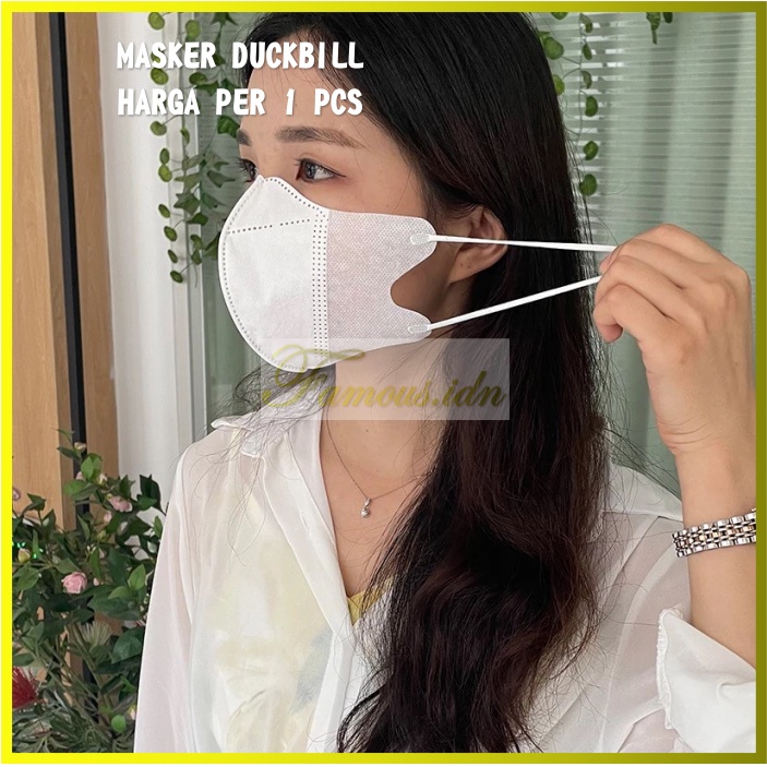 FMS Masker Duckbill / Masker Duckbill Sensi Facemask Eceran 1 pc Kemenkes Anak Hijab Alkindo Hitam C