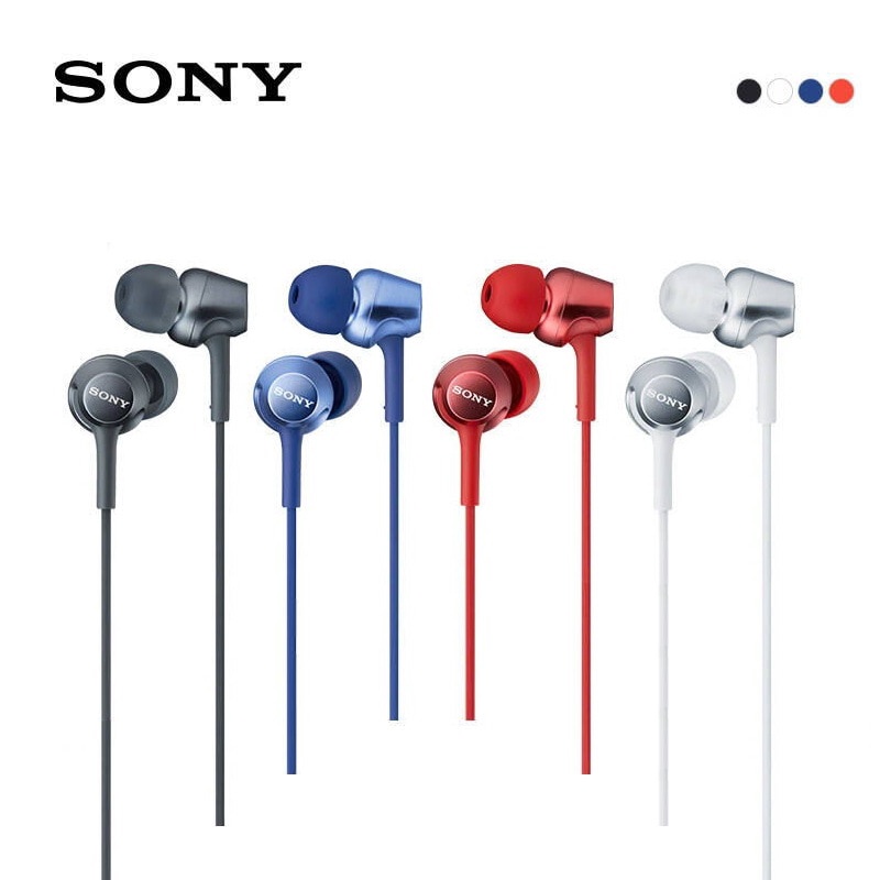 Sony MDR-EX250AP Headset Stereo Dengan Kabel + Plug 3.5mm + Mikrofon Untuk Mendengarkan Musik