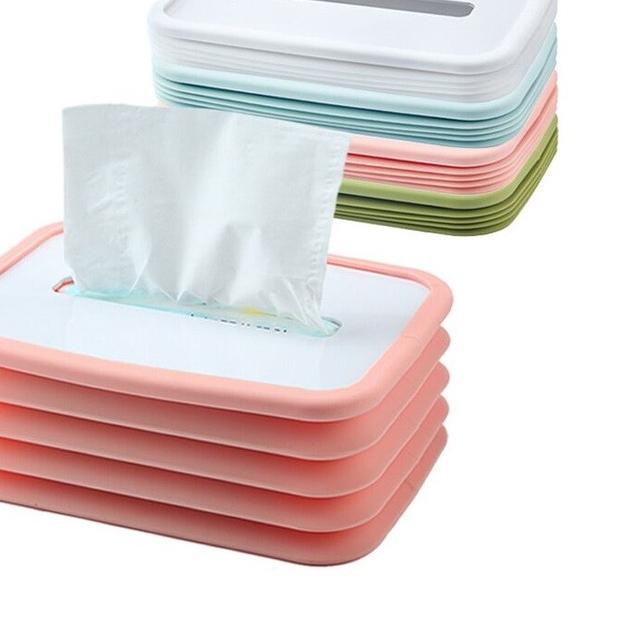 Kotak Tissue Silicone | Kotak tissue box Tempat Tisu Silikon anti pecah anti slip murah dan berkualitas warna warni (RANDOM)