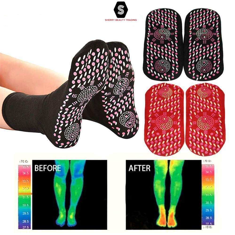 LARISTERUS79 KAOS KAKI MAGNET kaos kaki kesehatan kaos kaki terapi pelancar darah beku kaos kaki pemanas penghangat kaki foot support tourmaline magnetic therapy K004