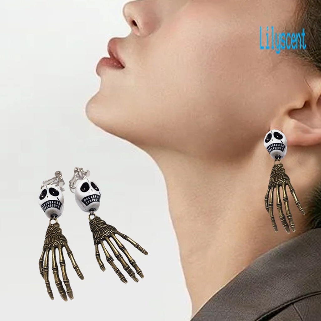 Ls 1 Pasang Anting Gantung Panjang Model Tangan Seram Untuk Wanita / Festival Halloween