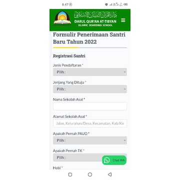 CMS Aplikasi Web PPDB