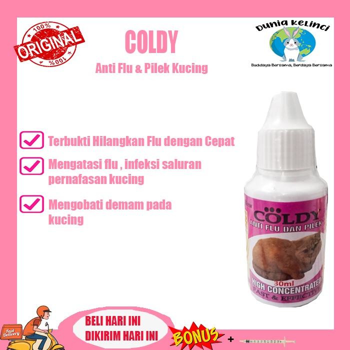 Obat Flu Dan Pilek Untuk Kucing Dan Kitten COLDY CAT