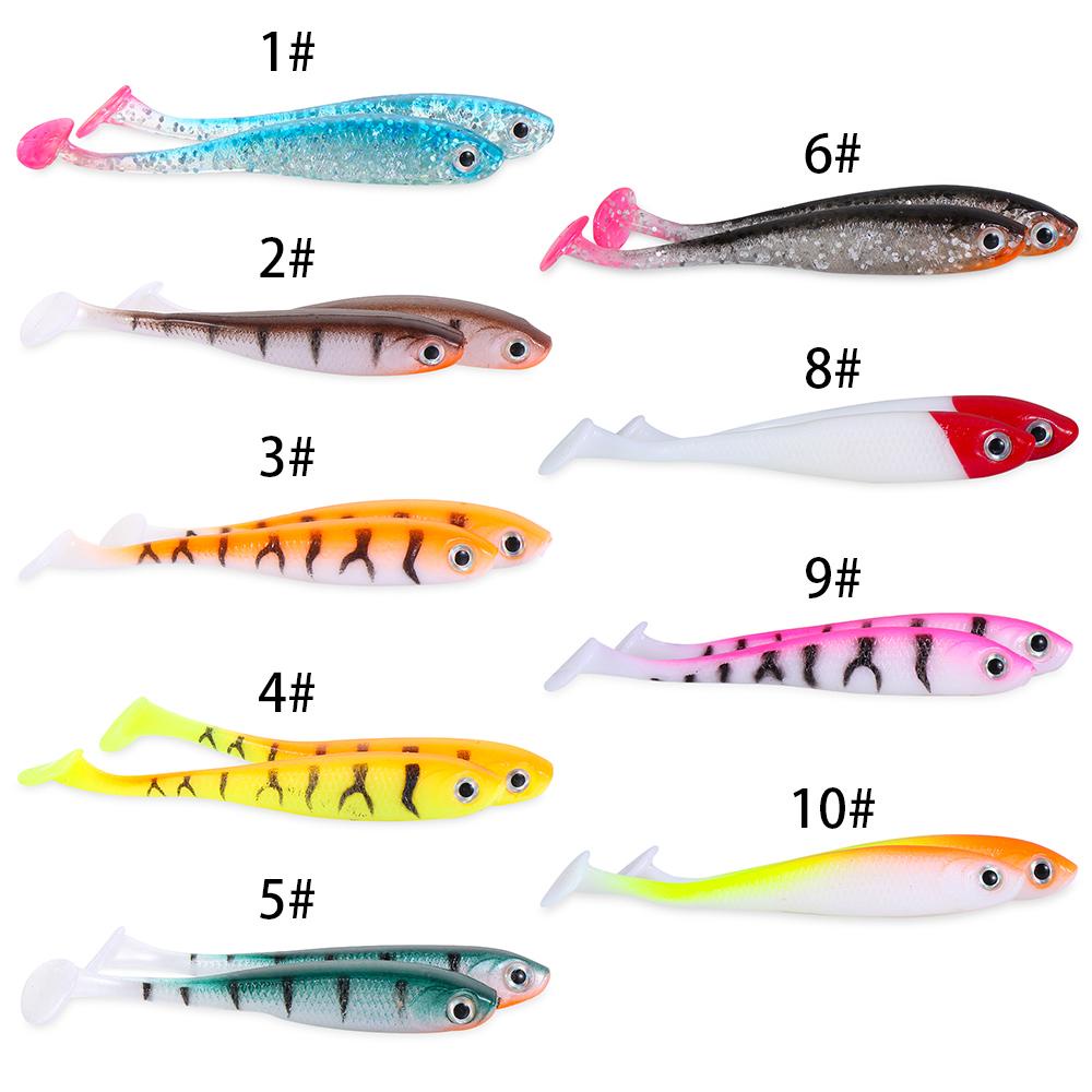 Nanas 5 Pcs Lure Umpan Warna-Warni Tenggelam 71mm Spinning Baits Silicone Fishing Tackle Jig Bait