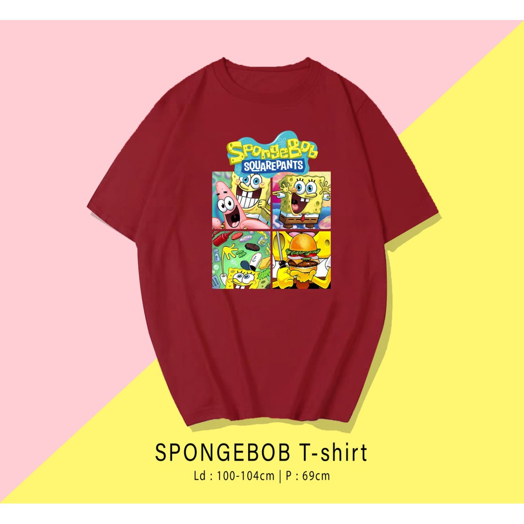 SPONGEBOB  / TERMURAH BAJU KAOS KATUN WANITA/ PRIA UNISEX LENGAN PENDEK / TUMBLR TEE /  OVERSIZE