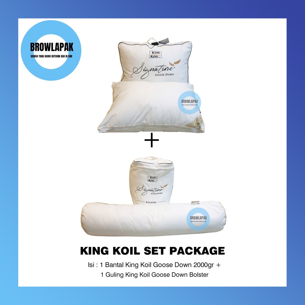 PAKET Bantal King Koil Goose Down 2000gr + Guling King Koil Goose Down