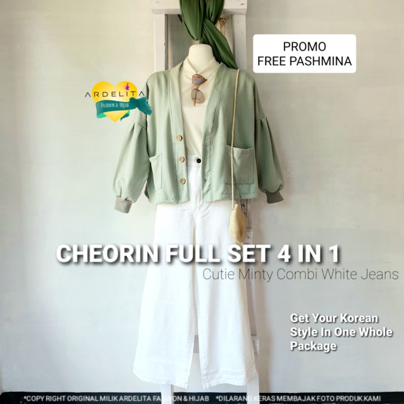 CHEORIN PROMO ORI SET OOTD LENGKAP HEMAT FREE PASHMINA/SELEGRAM OUTFIT SETELAN WANITA HIJAB TERBARU