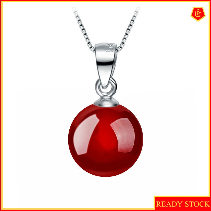 [Ready Stock]Elegant Red Agate Pendant Simple Fashion