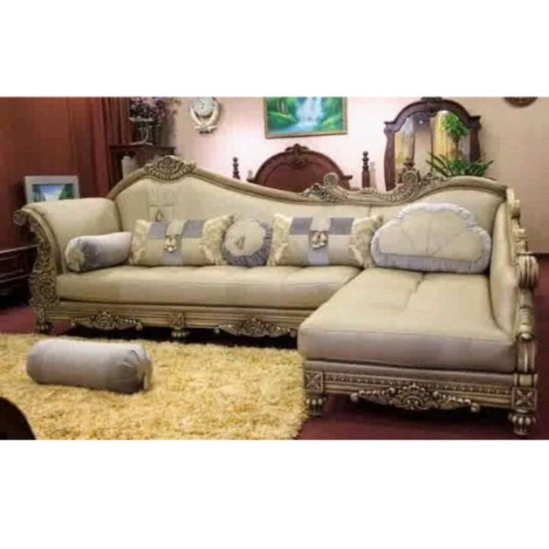 kursi sofa sudut mewah mebel jepara