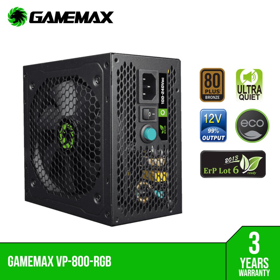 Gamemax VP-800 Power Supply 800W 80+ Bronze