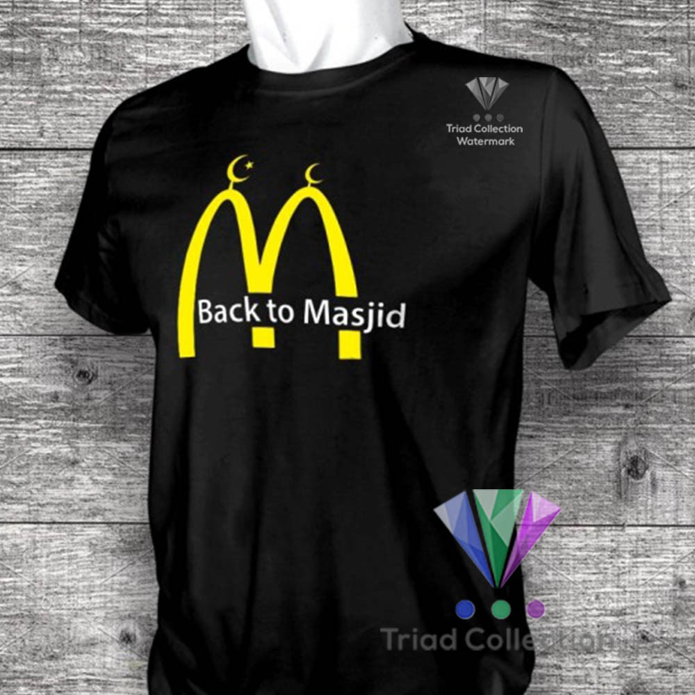 BACK TO MASJID | Kaos Dakwah Islami Cotton Combed 30s Premium Distro Baju Muslim Santri | 1478-2