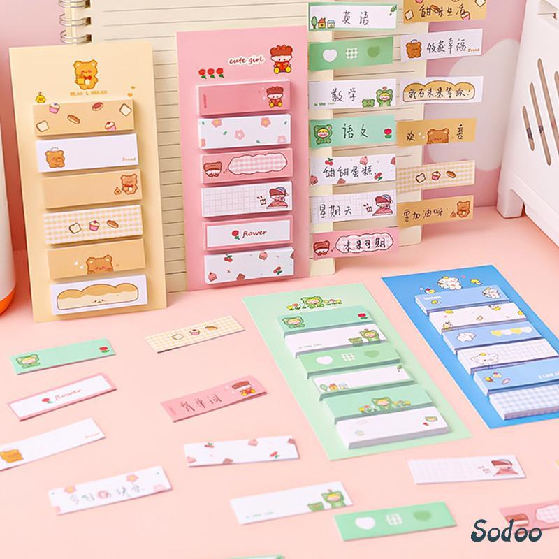 

120 Lembar Sticky Notes kartun menempel pada indeks siswa dengan petunjuk lucu sticky note Notepad untuk catatan kreatif