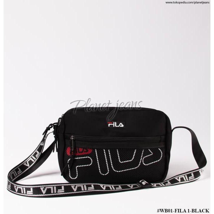 Promo Shoulder Bag Fila pria wanita bum waist bag tas selempang kecil Hitam Limited