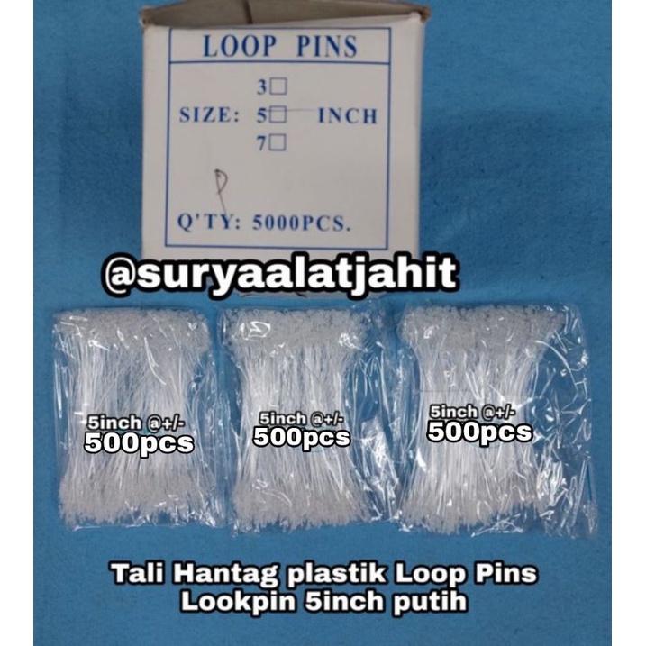 Tali Hantag plastik Lookpin (5in) H/P @500pcs =rp.3.850/1bks