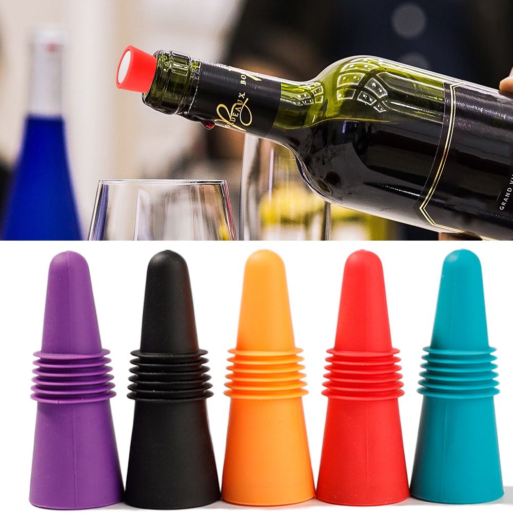 Stopper Botol Wine / Bir / Cuka Universal Bahan Silica Gel Lembut Reusable