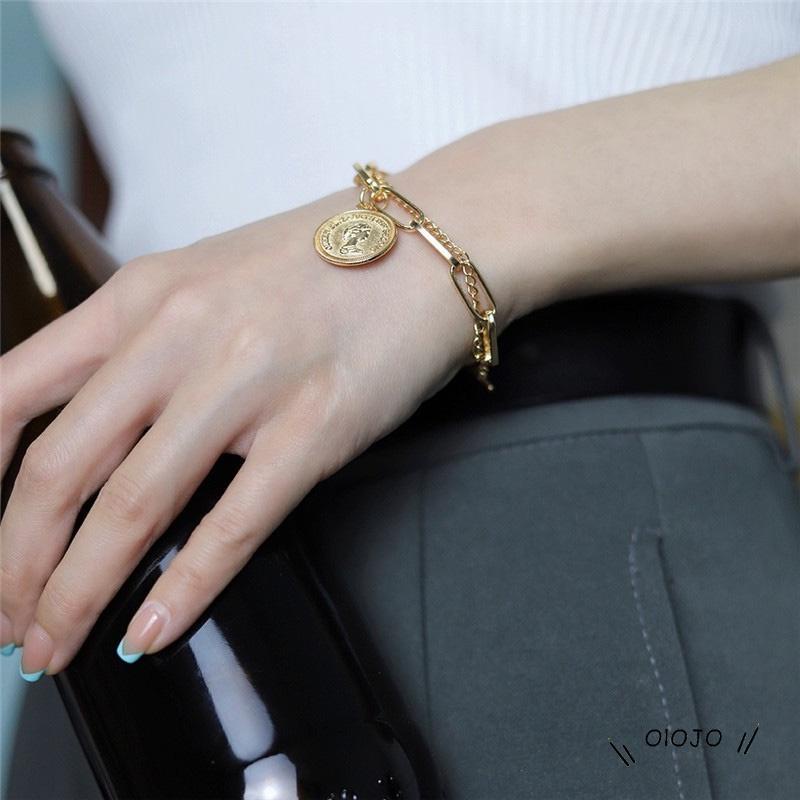 Gelang Tangan Rantai Silver Gaya Retro Untuk Wanita - ol2