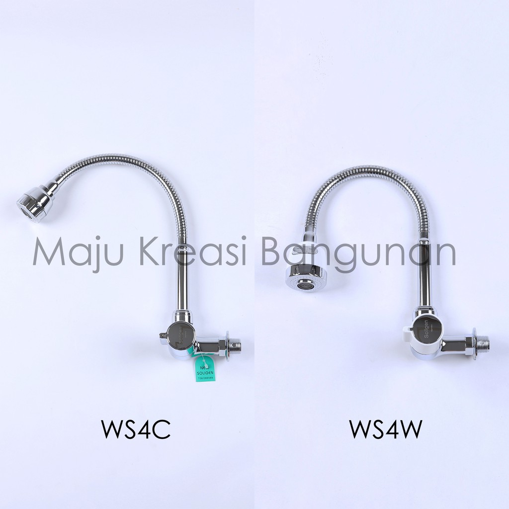 Kran Angsa Fleksibel NEW SOLIGEN PVC Chrome Keran Cuci Piring Tembok Sink WS4 WS4C WS4W Flexible