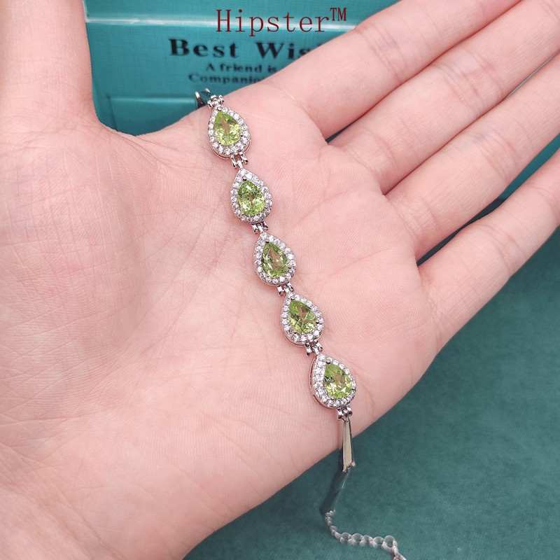 New Inlaid Natural Olivine Bracelet Ornament for Women