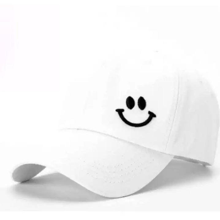 Topi Baseball Cap SMILE Bordir - Topi Model Terbaru Pria Dan Wanita