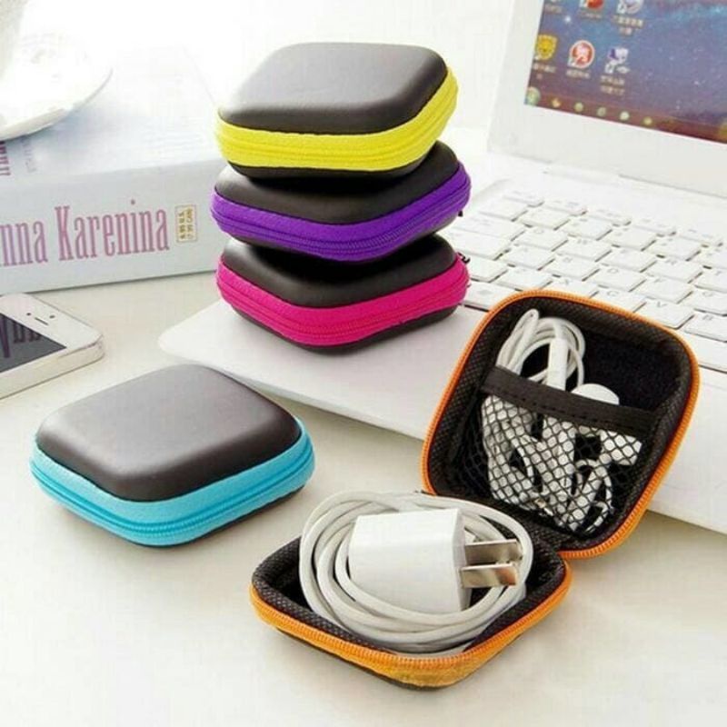 COD✓ Travel Pouch Dompet Headset Case Organizer Tempat Headsfree  Koin Kunci Kotak