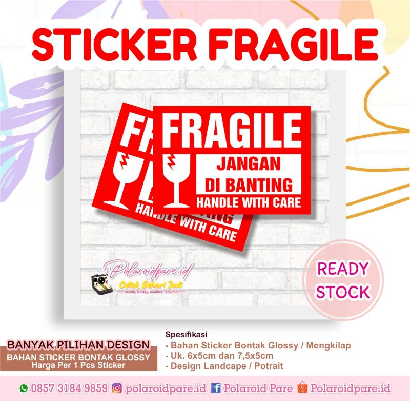 

Stiker Label Fragile Handle with care Lucu | Stiker pengiriman fragile|Label Olshop| Custom Termurah