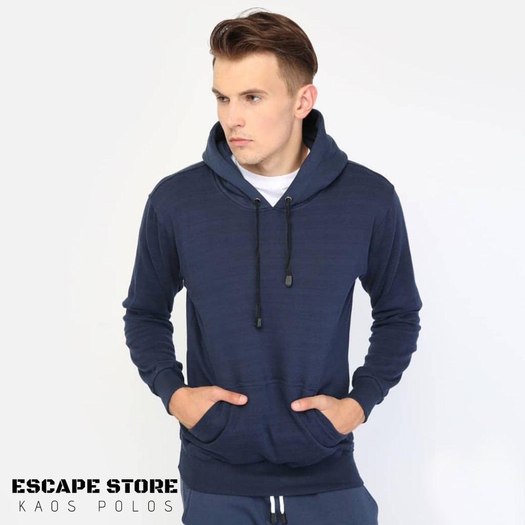 Jaket Polos JUMPER Ukuran M, L, XL, XXL - Biru Dongker