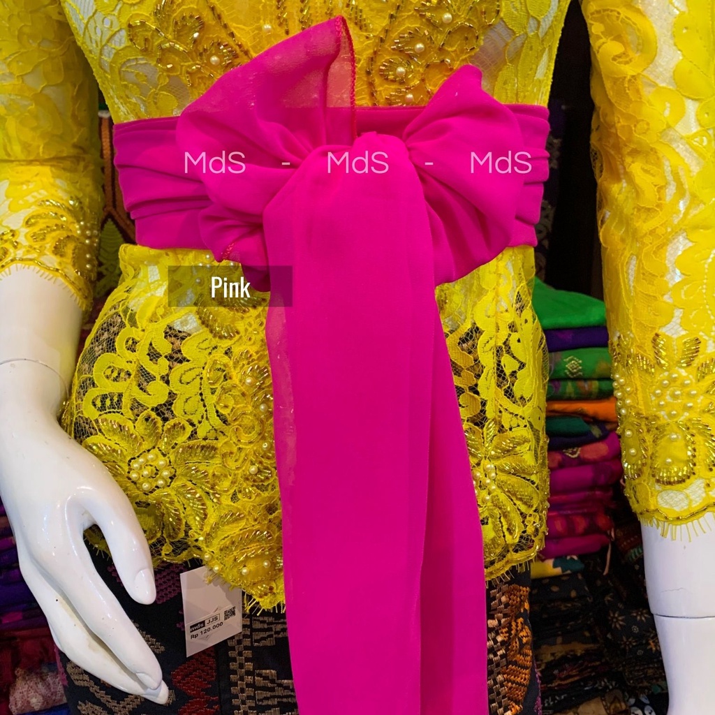 Selendang Crep Bali Panjang 2,5 Meter-Pink