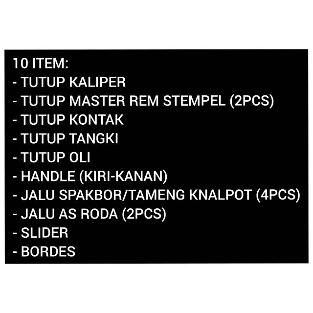 PAKET AKSESORIS VARIASI NMAX 10 ITEM