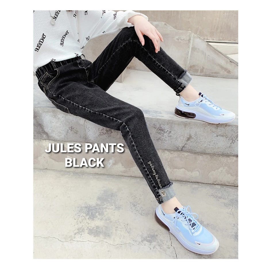 JULES PANTS / CELANA JEANS PANJANG ANAK PEREMPUAN IMPOR / CELANA PANJANG REMAJA  / CELANA JINS BLACK