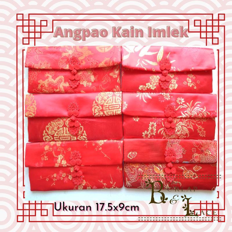 

Angpao amplop kain imlek sincia merah hongbao