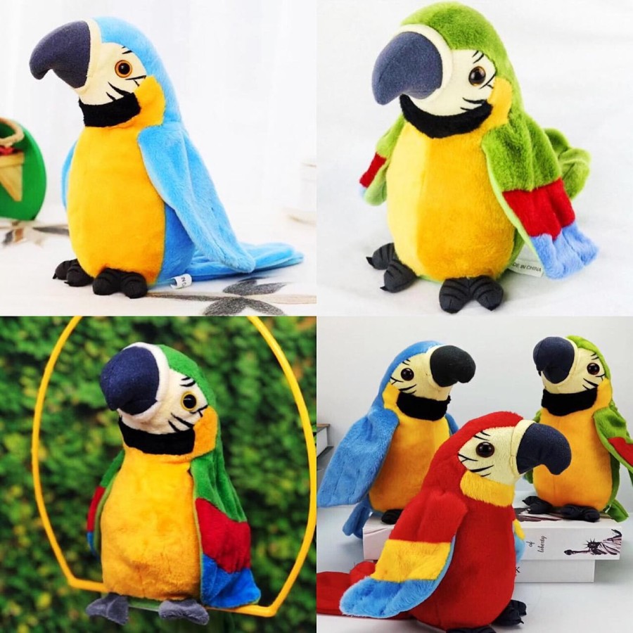 Boneka Talking Burung Beo Mainan Anak Bisa Meniru Suara &amp; bergerak