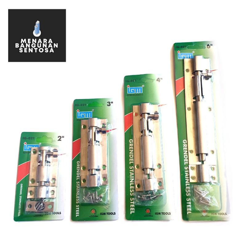 Grendel Stainless Steel IGM 2&quot; Inch Tebal - Gerendel Selot Pintu / Jendela