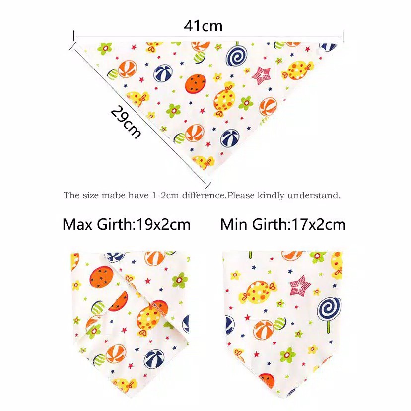 [3 pcs] Slabber Bayi / Bibs Bayi / Tatakan Iler / Celemek Bayi Ukuran Segitiga