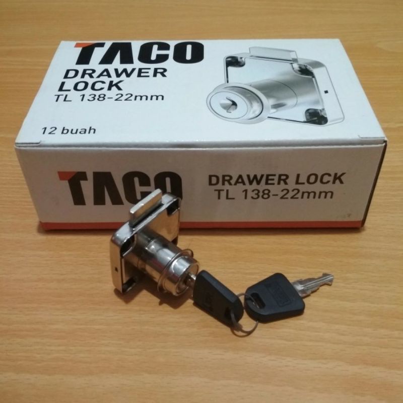 kunci drawer laci lemari pintu merek Taco TL 138-22
