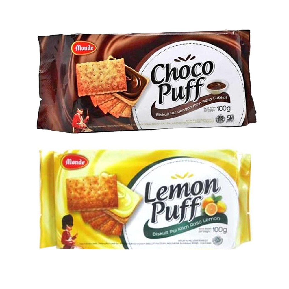 

Biskuit Pai Monde Coklat Lemon Puff Krim Pie 100 Gr