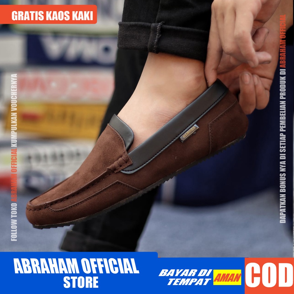 ABRHM x KILIAN Sepatu Slip On Pria Sepatu Pria Casual Sepatu Cowok/Cowo Ori Sepatu Kasual Slop Anti Slip Semi Formal Kerja Kuliah Gaya Santai Keren Kekinian Original Murah Terlaris