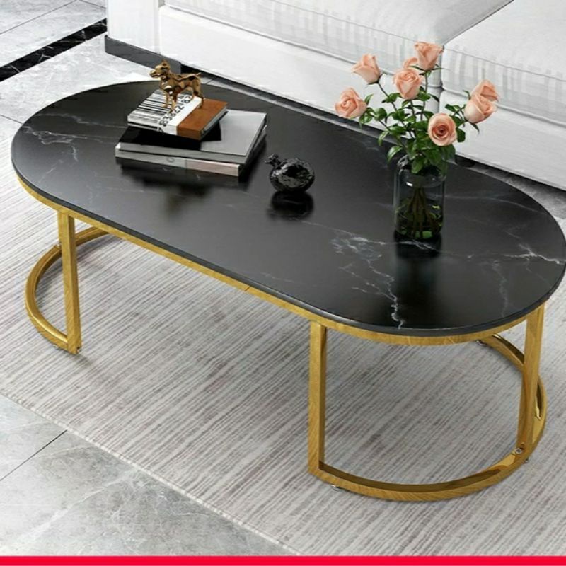 Meja tamu marmer gold