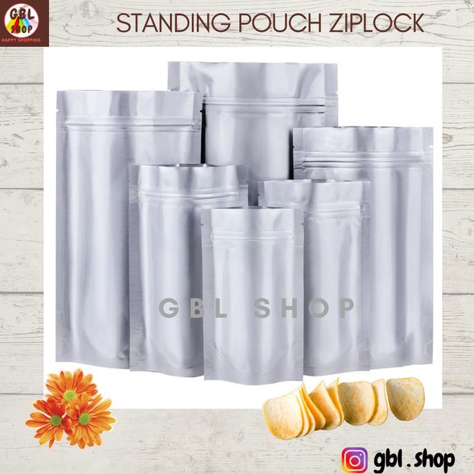 Aluminium Plastik Klip 30x40 Standing Pouch Silver