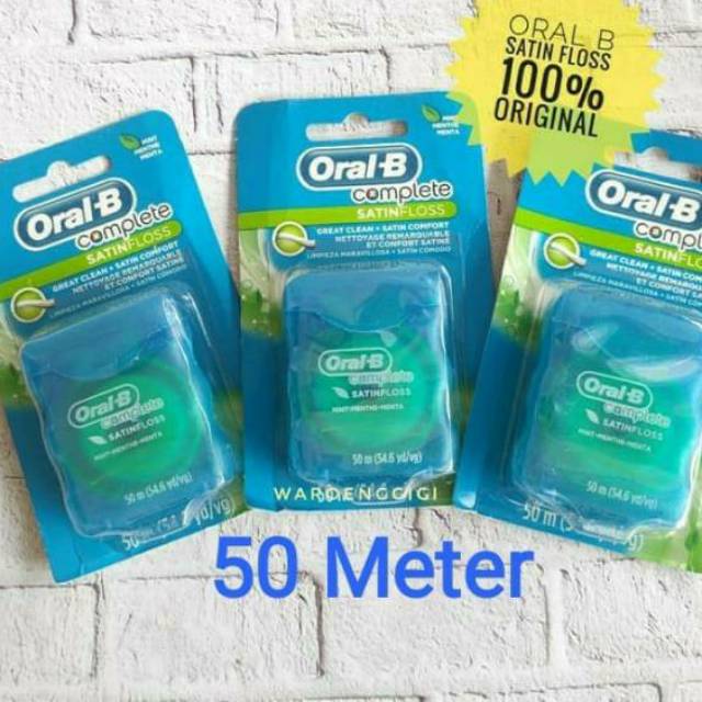 Oral B SATIN FLOSS 50m Dental Floss Benang Gigi Oral B