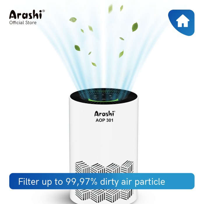 Arashi AOP 301 Air Purifier Ruangan Portable HEPA 13 Filter UV-A Ion