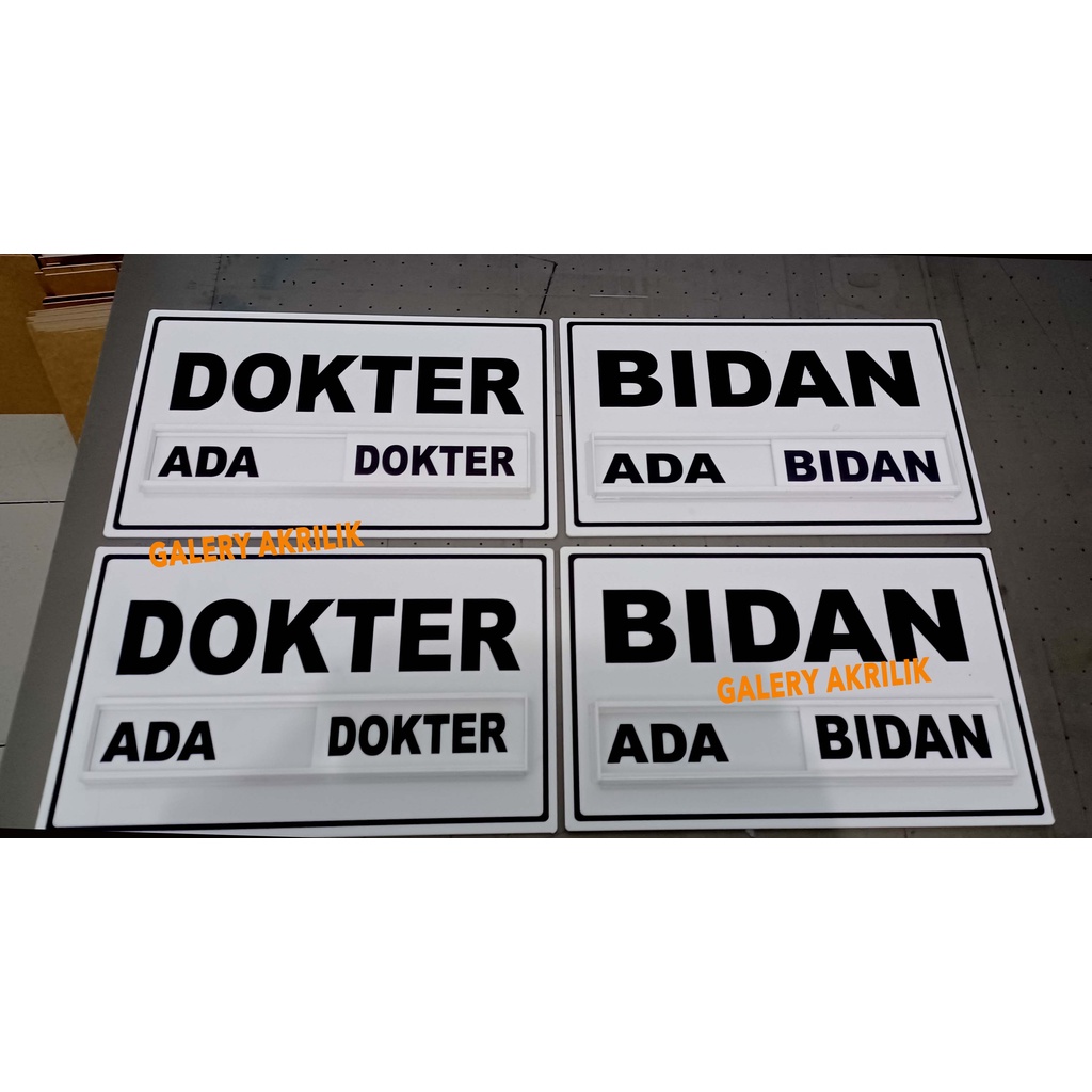 Jual Akrilik Papan Nama Dokter Bidan Perawat Kantor Dll Sign Label